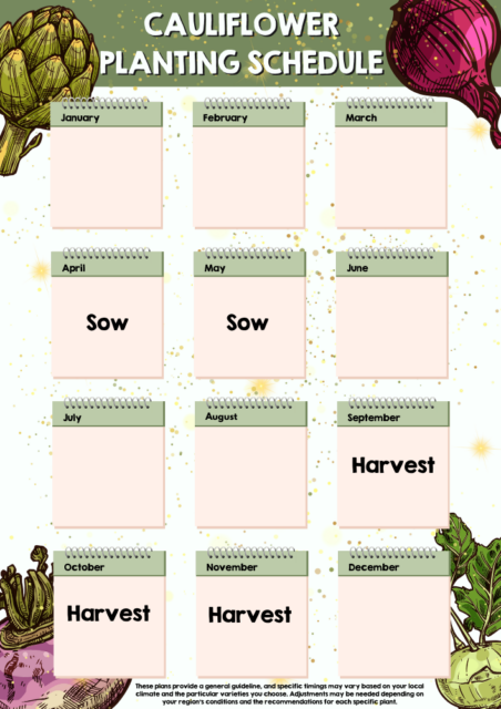 Cauliflower planting schedule